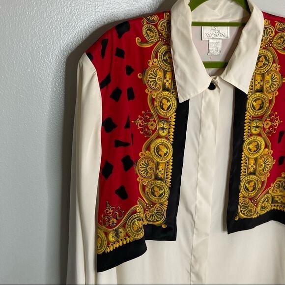 Dead stock Vintage Plus Size Just For Women Button up blouse 44/24w 1x 22 - Picture 3 of 8